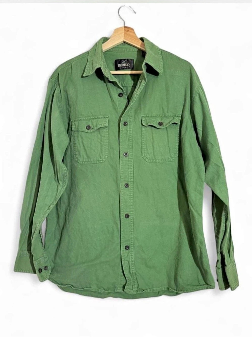 100% Cotton RedHead Men's Green Cotton Button Down Size Medium